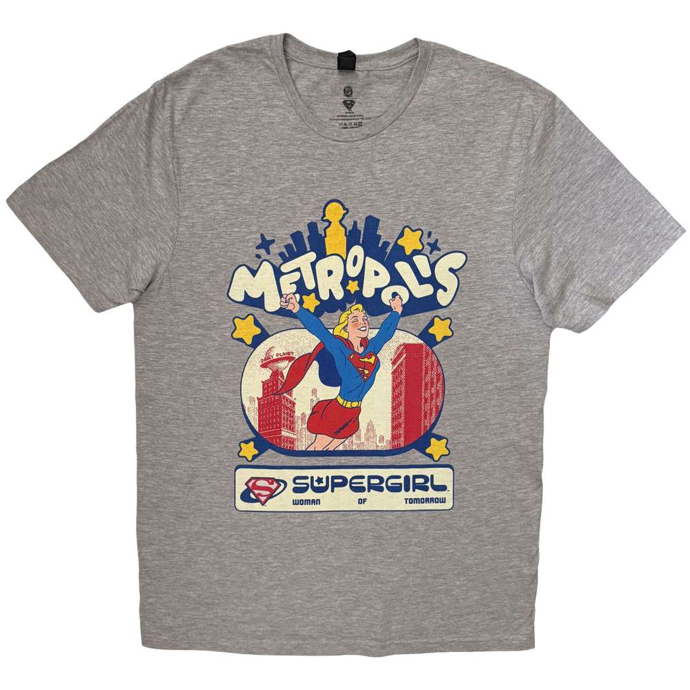 DC Comics Supergirl - Metropolis Heren Tshirt - Grijs